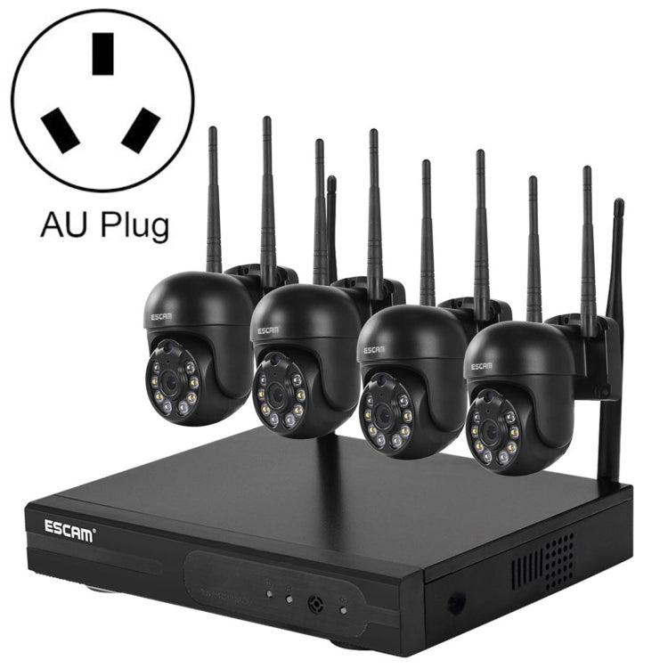 ESCAM WNK614 HD 3.0 Million Pixels 8-channel Wireless + 4IPC Wireless NVR Security System, AU Plug, WNK614 ESCAM WNK614 HD 3.0 Million Pixels 8-channel Wireless + 4IPC Wireless NVR Security System, AU Plug, WNK614